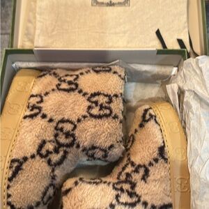 Gucci Beige and Black Ankle Boots